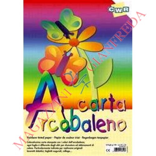 CARTA ARCOBALENO 23 X 33 CM. CONFEZIONE 10 FG. - ASSORTITI